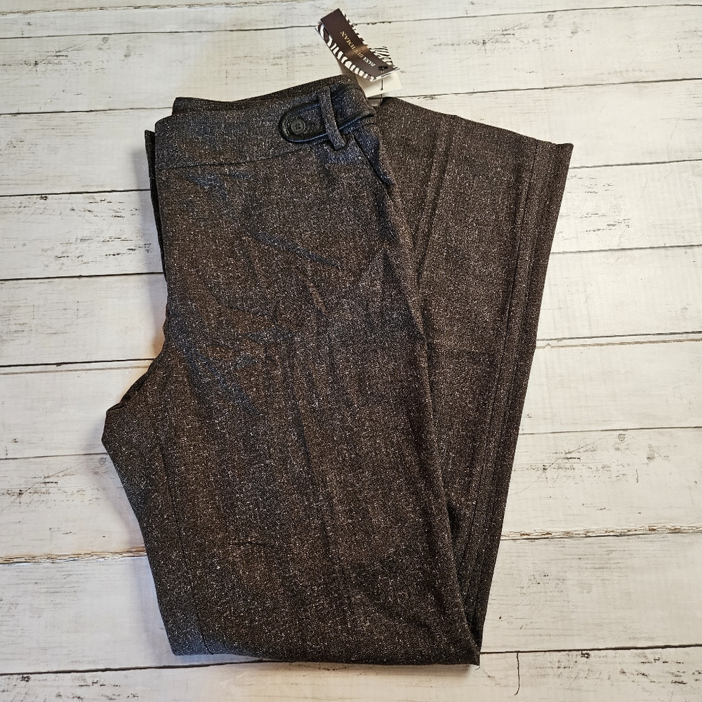NWT Dana Buchman Size 10 Brown Tweed Straight Leg Trousers‎ 31"